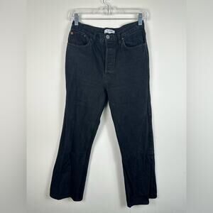 Re/Done Black Straight Button Fly Jeans Size 27 EUC